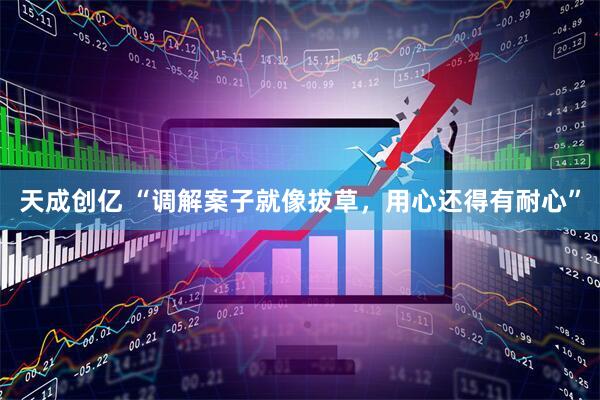 天成创亿 “调解案子就像拔草，用心还得有耐心”