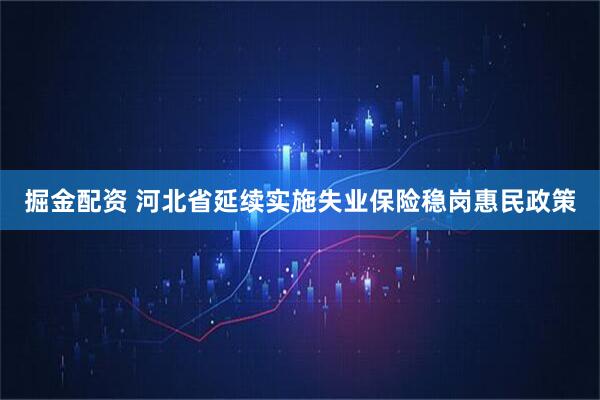 掘金配资 河北省延续实施失业保险稳岗惠民政策