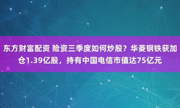 东方财富配资 险资三季度如何炒股?华菱钢铁获加仓1.39亿股,持有中国电信市值达75亿元